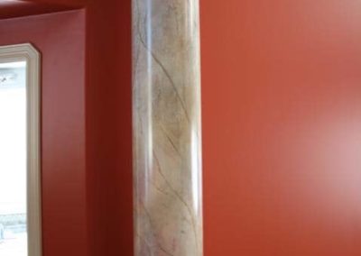 Pillar painted to look like marble