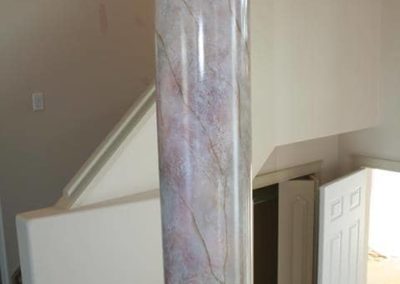 Pillar painted to look like marble